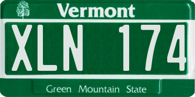 VT license plate XLN174