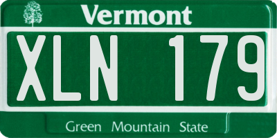 VT license plate XLN179