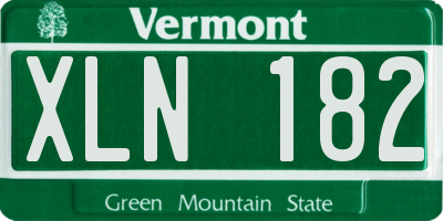VT license plate XLN182