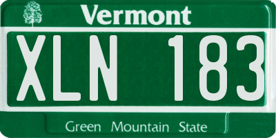VT license plate XLN183