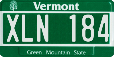 VT license plate XLN184
