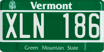 VT license plate XLN186