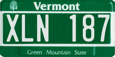 VT license plate XLN187