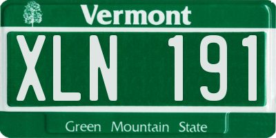 VT license plate XLN191