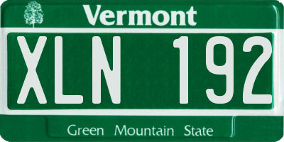 VT license plate XLN192