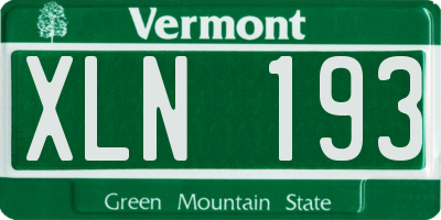 VT license plate XLN193