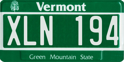 VT license plate XLN194