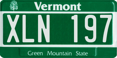 VT license plate XLN197