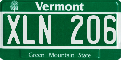 VT license plate XLN206