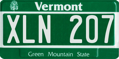 VT license plate XLN207