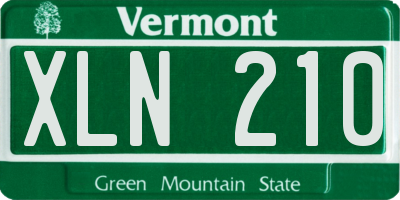 VT license plate XLN210