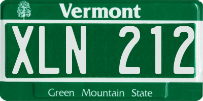 VT license plate XLN212
