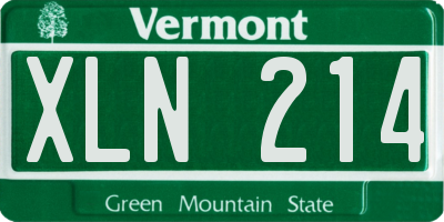 VT license plate XLN214
