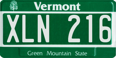 VT license plate XLN216