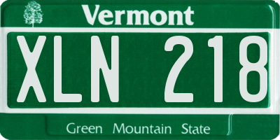 VT license plate XLN218