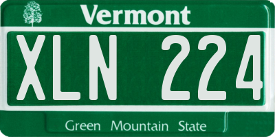 VT license plate XLN224