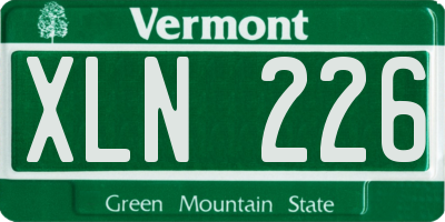 VT license plate XLN226