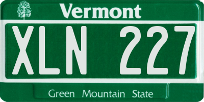 VT license plate XLN227