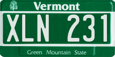 VT license plate XLN231