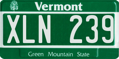 VT license plate XLN239