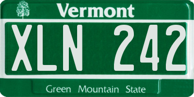 VT license plate XLN242
