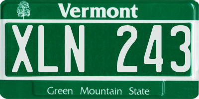 VT license plate XLN243