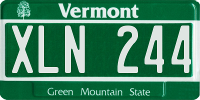 VT license plate XLN244