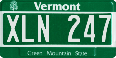 VT license plate XLN247