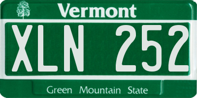 VT license plate XLN252
