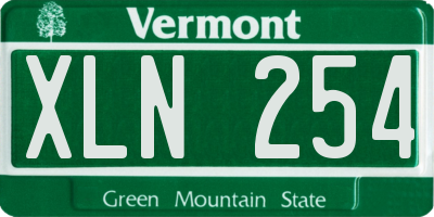 VT license plate XLN254