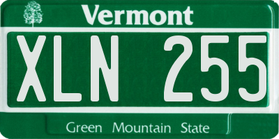 VT license plate XLN255