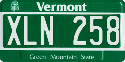 VT license plate XLN258