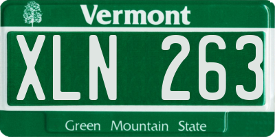 VT license plate XLN263
