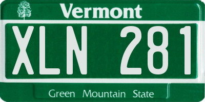 VT license plate XLN281