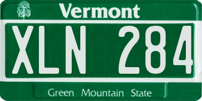 VT license plate XLN284