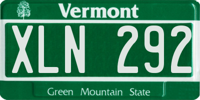 VT license plate XLN292