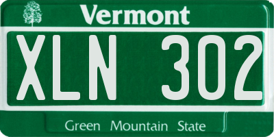 VT license plate XLN302