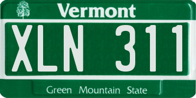 VT license plate XLN311