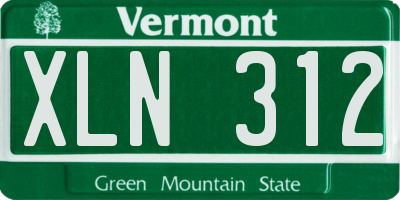 VT license plate XLN312