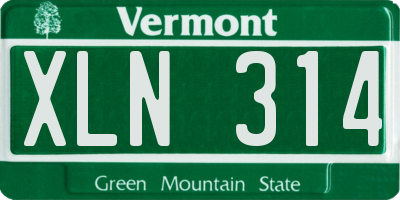VT license plate XLN314