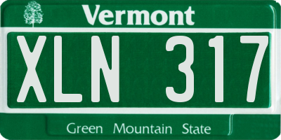 VT license plate XLN317