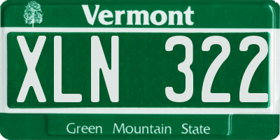 VT license plate XLN322