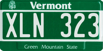 VT license plate XLN323