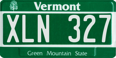 VT license plate XLN327