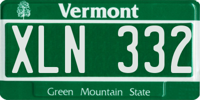 VT license plate XLN332