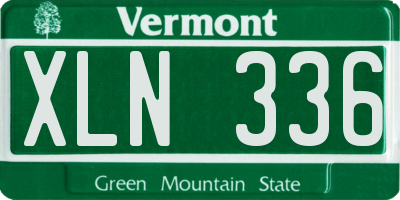 VT license plate XLN336
