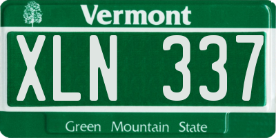 VT license plate XLN337