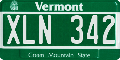VT license plate XLN342