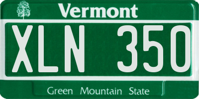 VT license plate XLN350