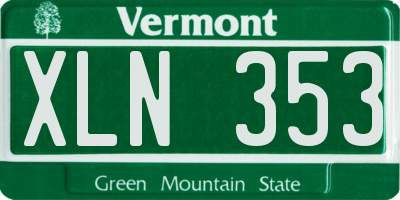 VT license plate XLN353